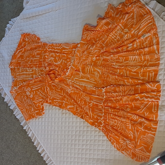 Blue Island Orange Duster dress/cover up - Picture 13 of 16